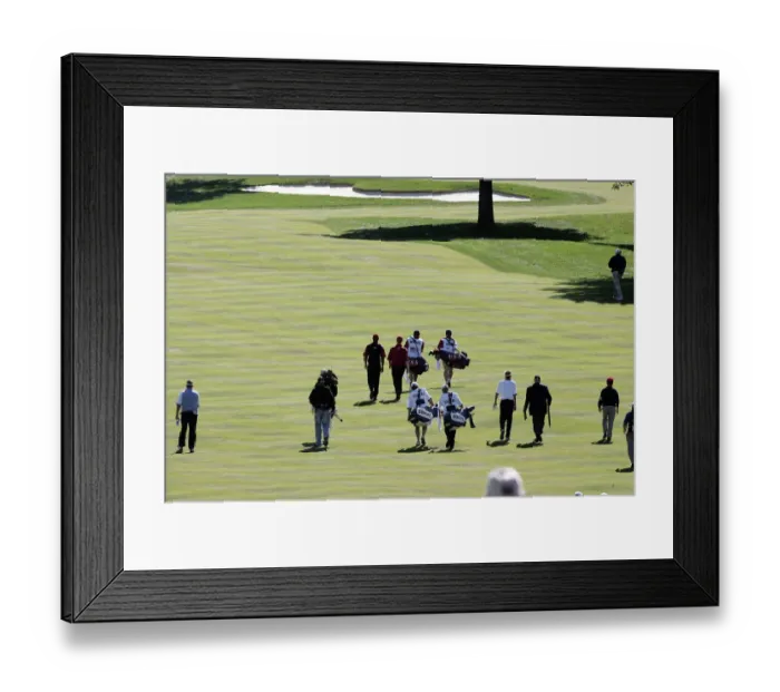Framed Print : Players Walk The Fairway