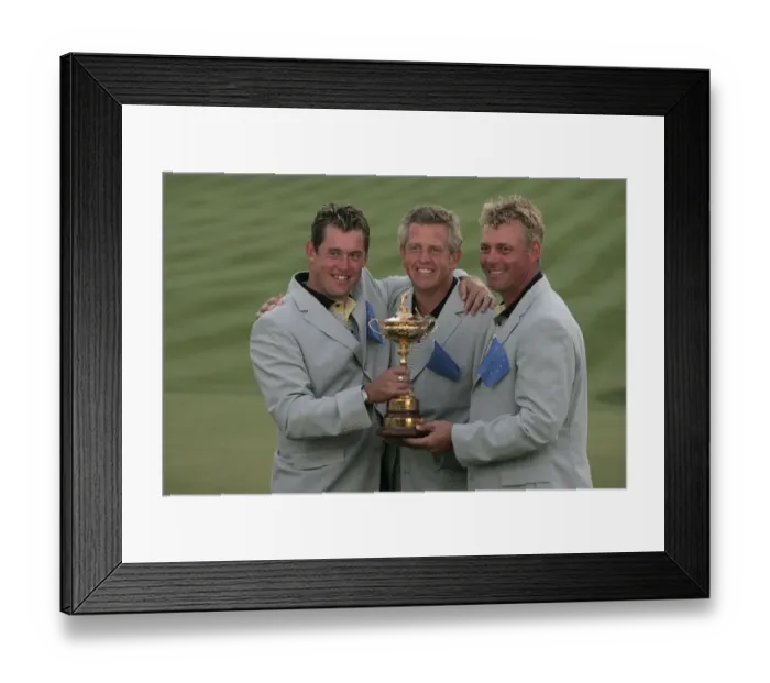 Framed Print : Lee Westwood, Colin Montgomerie, Darren Clarke