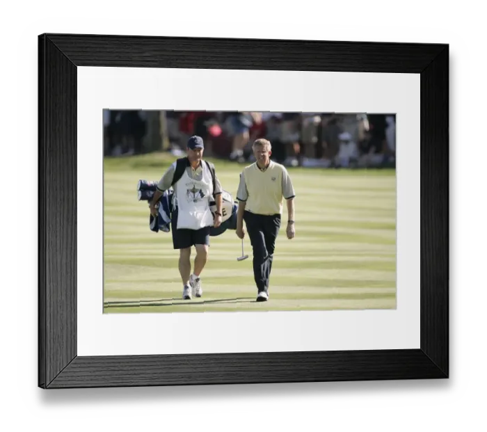Framed Print : Colin Montgomerie & Caddy Framed Print : Colin Montgomerie & Caddy