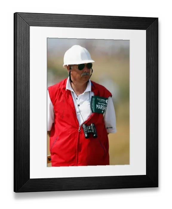 Framed Print : Golf Marshall With Hard Hat Framed Print : Golf Marshall With Hard Hat