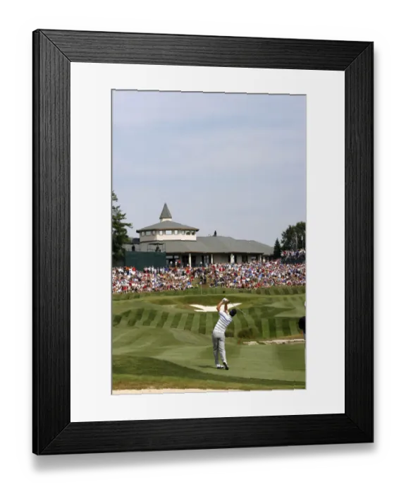 Framed Print : Justin Rose Plays The 18th Framed Print : Justin Rose Plays The 18th