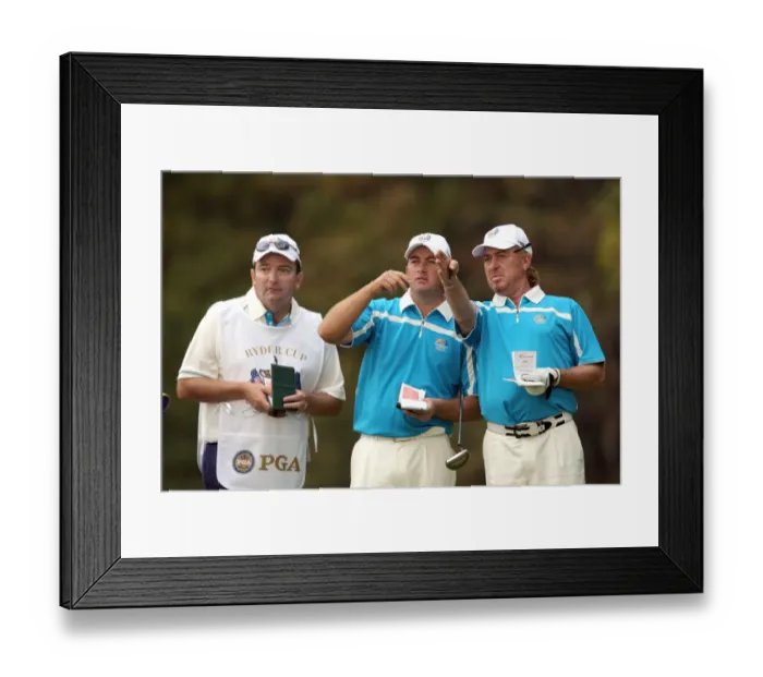 Framed Print : Graeme Mcdowell & Jimenez