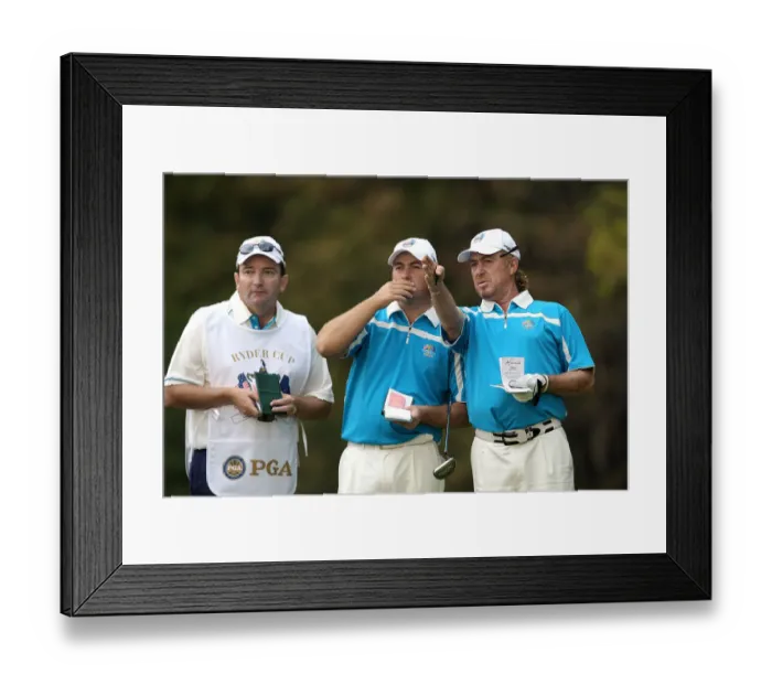 Framed Print : Graeme Mcdowell & Jimenez
