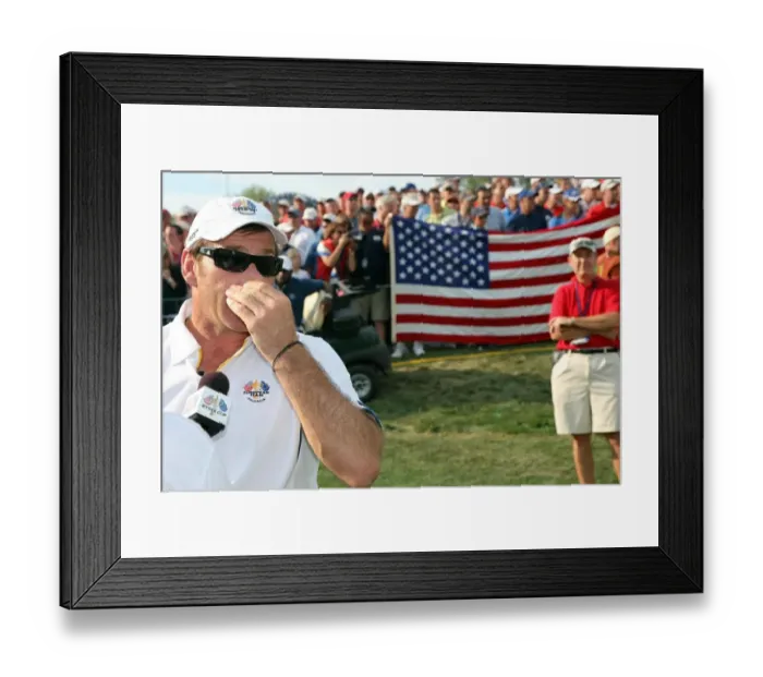 Framed Print : Nick Faldo During Interview Framed Print : Nick Faldo During Interview