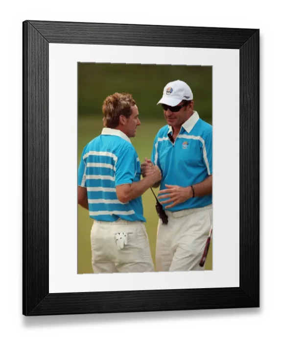 Framed Print : Ian Poulter & Nick Faldo
