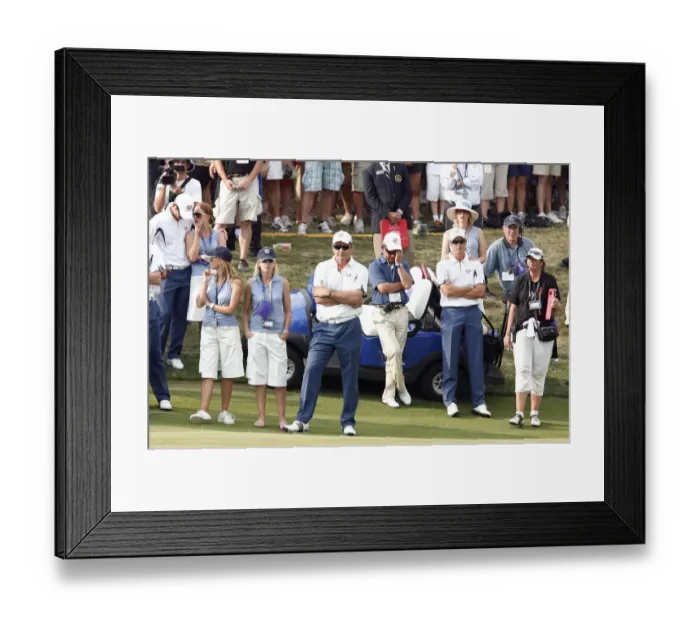 Framed Print : Nick Faldo & Dejected Team
