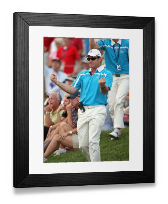 Framed Print : Nick Faldo Celebrates
