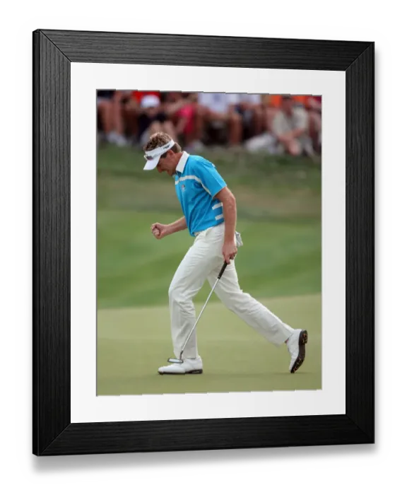Framed Print : Ian Poulter Sinks Birdie On 17th