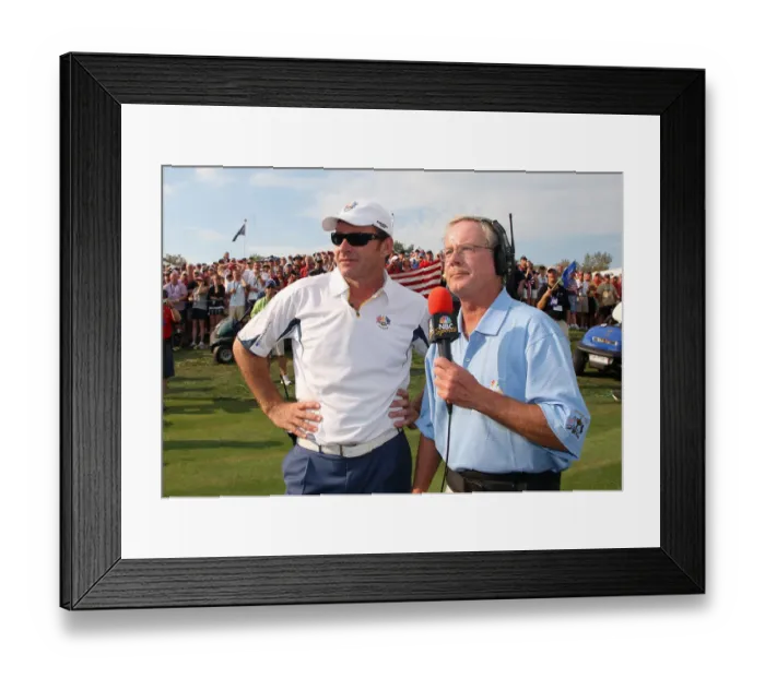 Framed Print : Nick Faldo With Nbc Interview