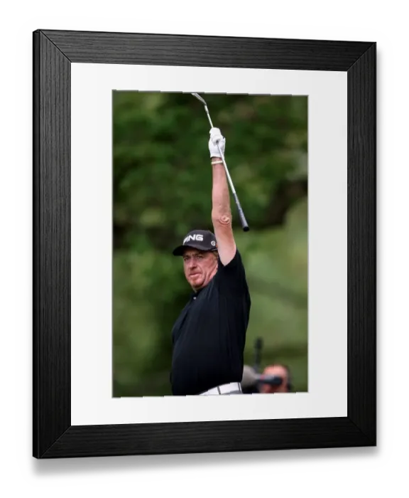 Framed Print : Miguel Angel Jimenez Celebrates