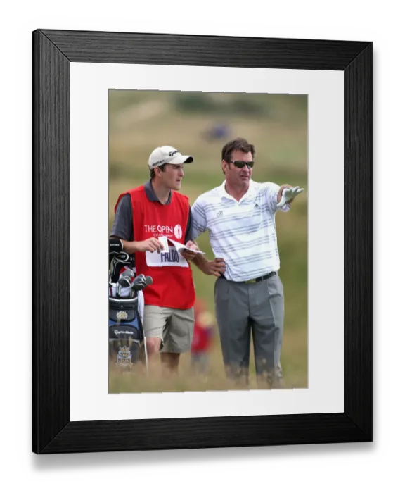 Framed Print : Sir Nick Faldo & Son As Caddy
