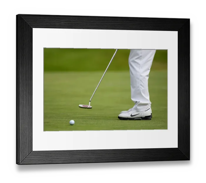 Framed Print : Golfer Putting Ball Framed Print : Golfer Putting Ball