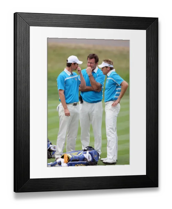 Framed Print : Nick Faldo, Ian Poulter & Justin Rose