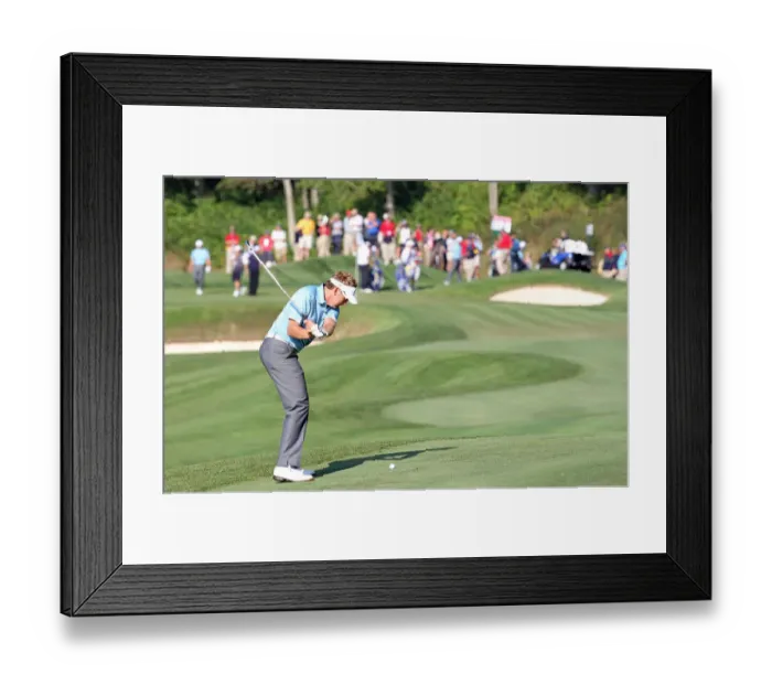 Framed Print : Ian Poulter Plays The 2nd