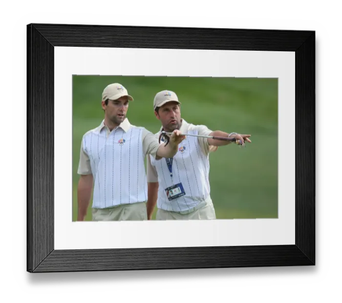Framed Print : Oliver Wilson & Olazabal On 16th Framed Print : Oliver Wilson & Olazabal On 16th