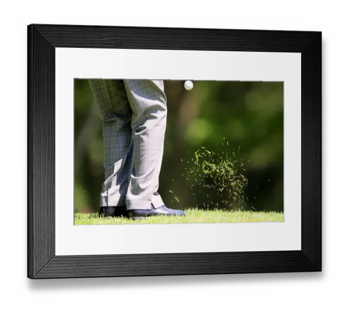 Framed Print : Grass Flies After Chip Shot Framed Print : Grass Flies After Chip Shot