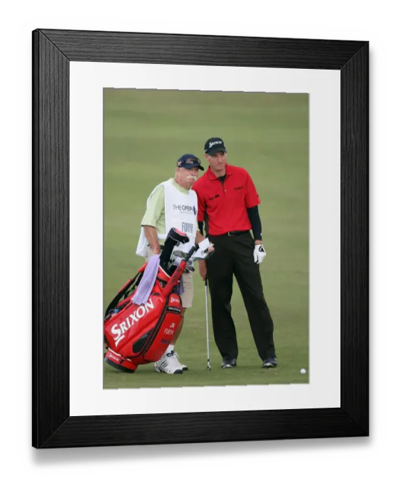 Framed Print : Jim Furyk With Caddy