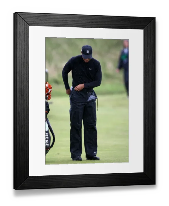 Framed Print : Tiger Woods Braves The Weather Framed Print : Tiger Woods Braves The Weather