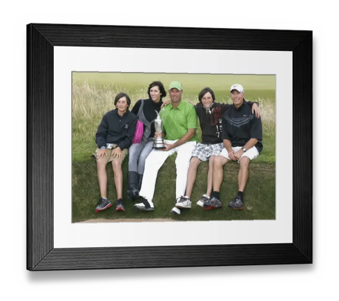 Framed Print : Stewart Cink, Wife, Sons & Caddy Framed Print : Stewart Cink, Wife, Sons & Caddy