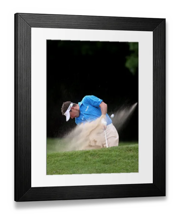 Framed Print : Lee Westwood In Bunker On 16th Framed Print : Lee Westwood In Bunker On 16th