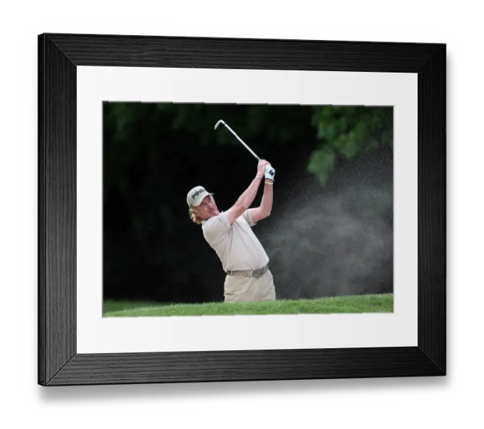 Framed Print : Miguel Angel Jimenez Plays Out Of Bunker On 16th Framed Print : Miguel Angel Jimenez Plays Out Of Bunker On 16th