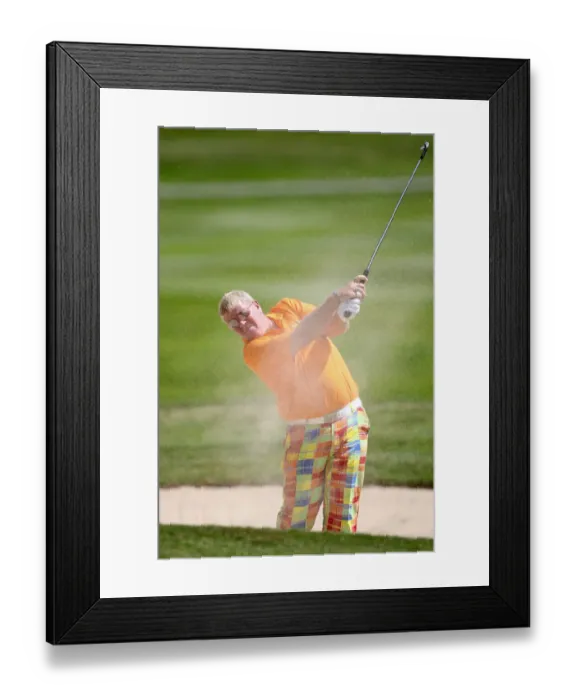 Framed Print : John Daly Hits Shot Out Of Fairway Bunker On 3rd Hole Framed Print : John Daly Hits Shot Out Of Fairway Bunker On 3rd Hole
