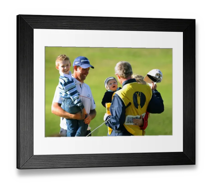 Framed Print : Padraig Harrington & Family With Caddy Padraig Harringto Framed Print : Padraig Harrington & Family With Caddy Padraig Harringto