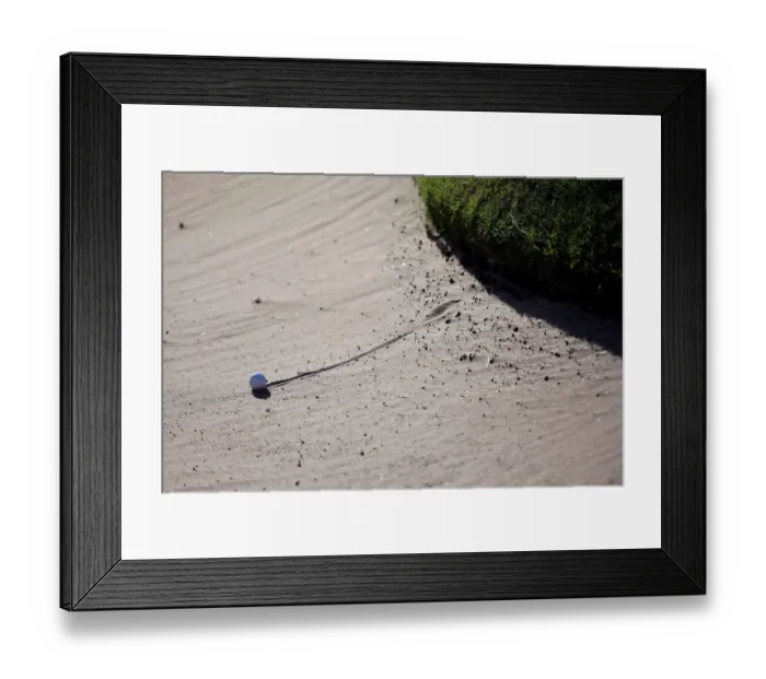 Framed Print : Golf Ball In Bunker Framed Print : Golf Ball In Bunker