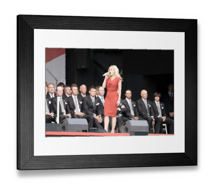 Framed Print : Tiger Woods Trys Not To Stare At Catherine Jenkins