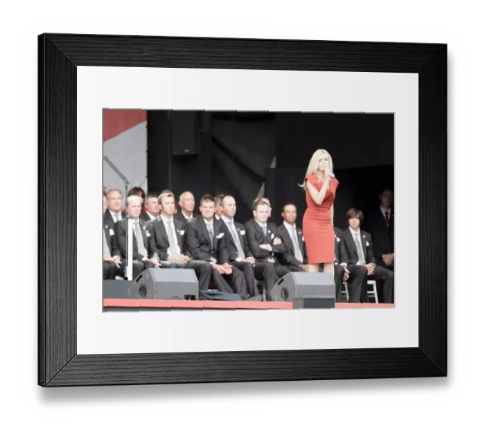 Framed Print : Tiger Woods Trys Not To Stare At Catherine Jenkins
