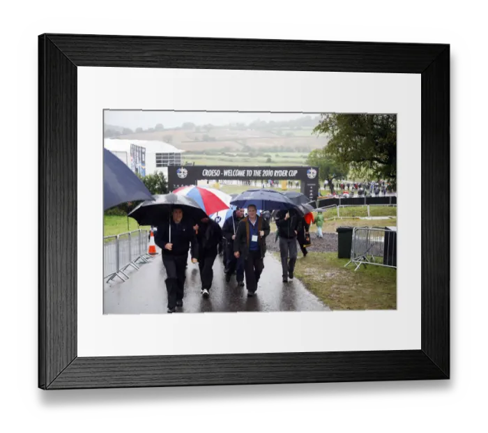 Framed Print : Spectators At The Wet Celtic Manor