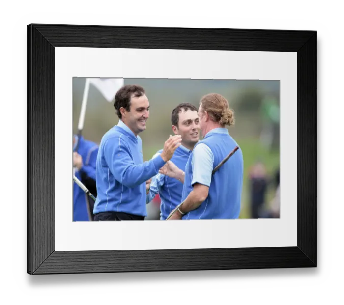 Framed Print : Edoardo & Francesco Molinari With Jimenez Framed Print : Edoardo & Francesco Molinari With Jimenez