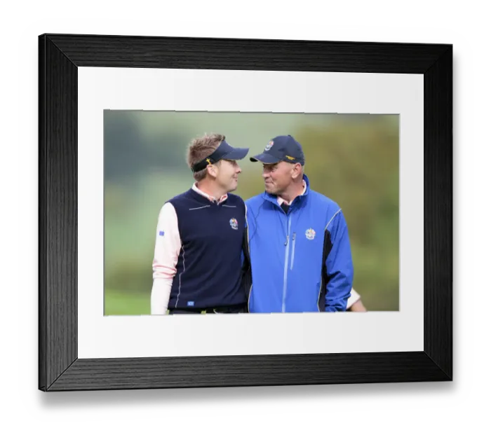 Framed Print : Ian Poulter & Thomas Bjorn Share A Joke Framed Print : Ian Poulter & Thomas Bjorn Share A Joke