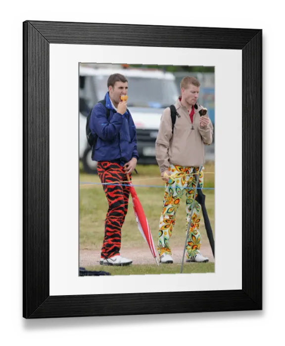 Framed Print : John Daly Fans Enjoy An Ice-Cream Framed Print : John Daly Fans Enjoy An Ice-Cream