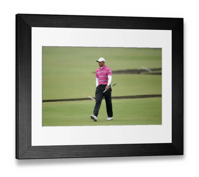 Framed Print : Tiger Woods Walks Onto The 1st Green Framed Print : Tiger Woods Walks Onto The 1st Green