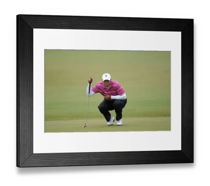 Framed Print : Tiger Woods On The 1st Green Framed Print : Tiger Woods On The 1st Green