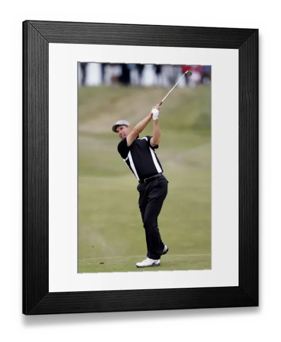Framed Print : Padraig Harrington Plays His 2nd Shot To The 9th Green Framed Print : Padraig Harrington Plays His 2nd Shot To The 9th Green
