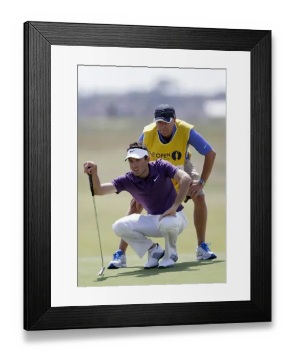 Framed Print : Charl Schwartzel With Caddy Framed Print : Charl Schwartzel With Caddy