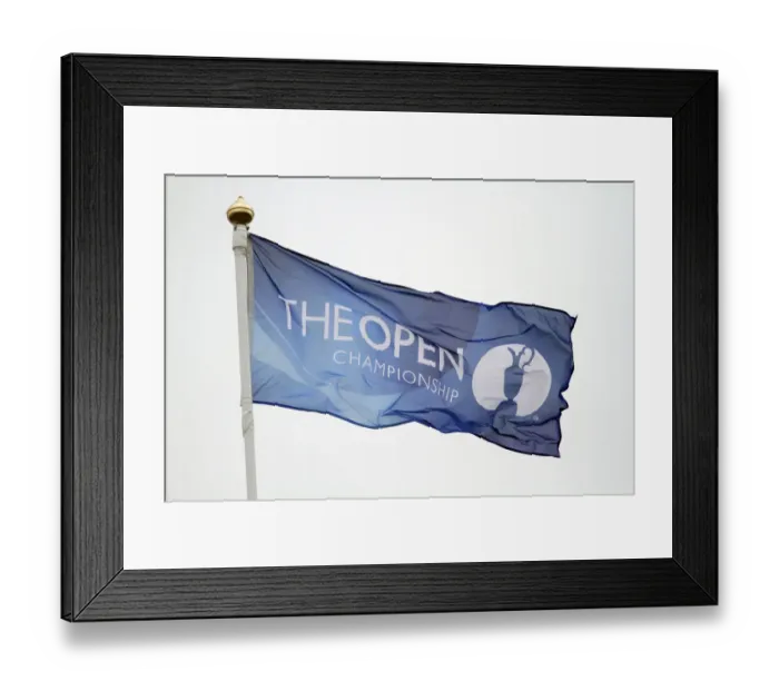 Framed Print : The Open Championship Flag Blowing In The Strong Wind Framed Print : The Open Championship Flag Blowing In The Strong Wind