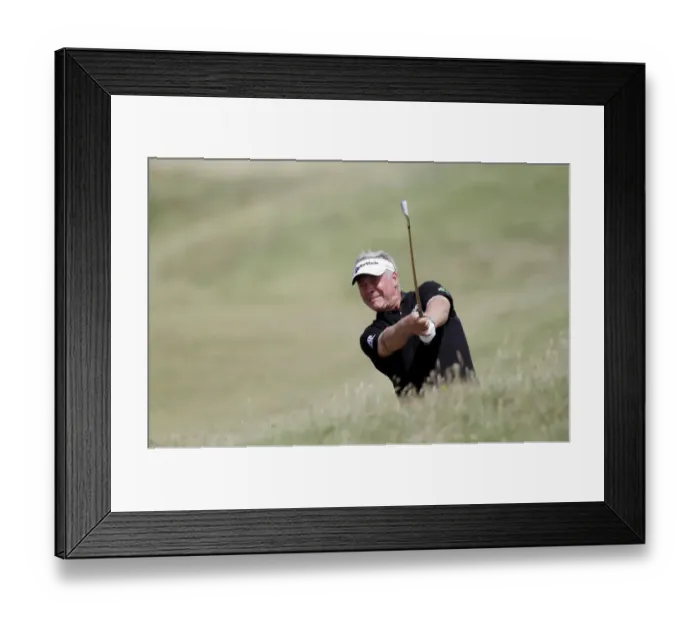 Framed Print : Darren Clarke Plays His Approach To 17th