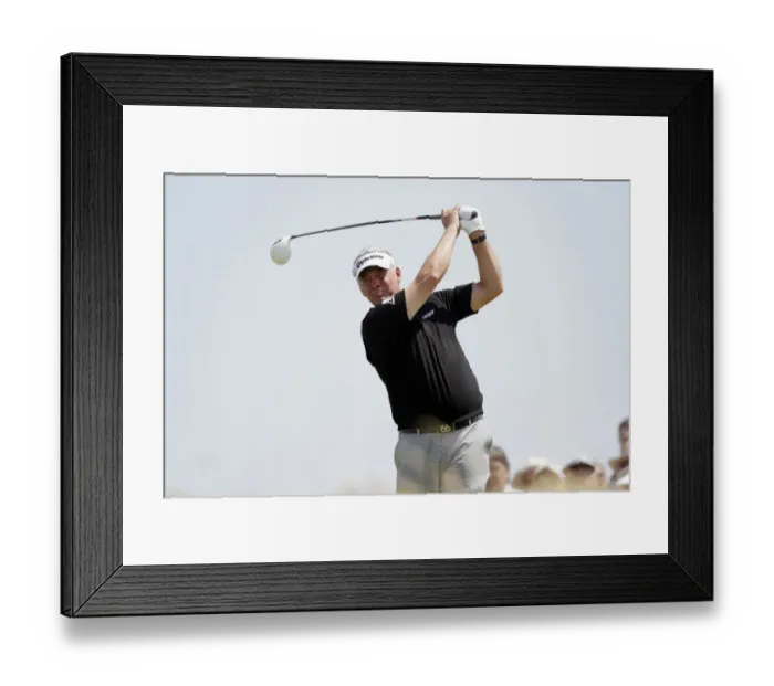 Framed Print : Darren Clarke Drives On 18th Framed Print : Darren Clarke Drives On 18th