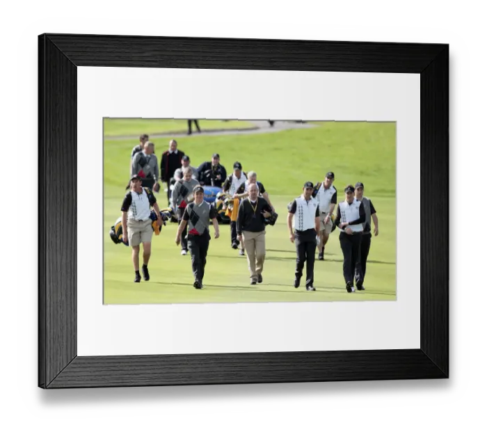 Framed Print : Donald, Harrington, Poulter & Fisher During Practice Framed Print : Donald, Harrington, Poulter & Fisher During Practice