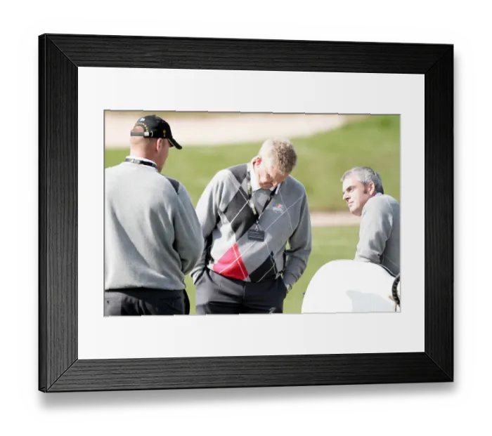 Framed Print : Thomas Bjorn, Colin Montgomerie & Paul Mcginley