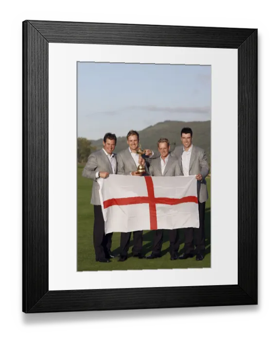 Framed Print : Lee Westwood, Ian Poulter, Luke Donald & Ross Fisher Lee W