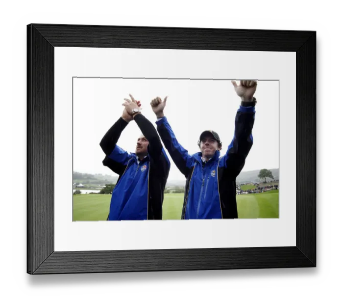 Framed Print : Graeme Mcdowell and Rory Mcilroy Celebrate Win Framed Print : Graeme Mcdowell and Rory Mcilroy Celebrate Win