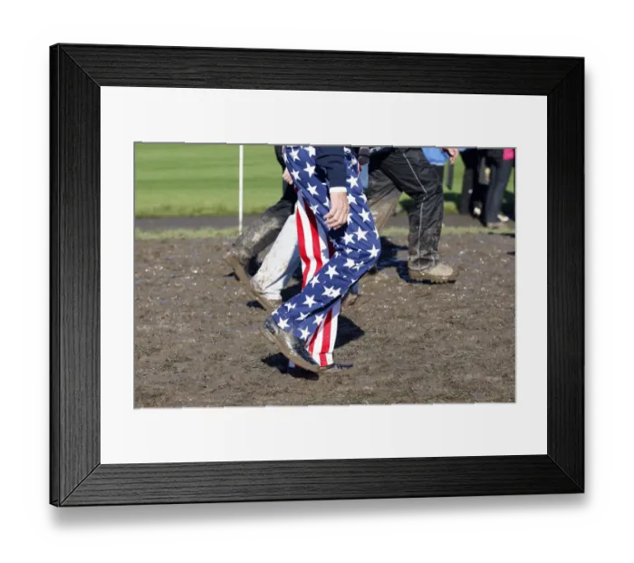 Framed Print : Spectators Wade Through Mud Framed Print : Spectators Wade Through Mud