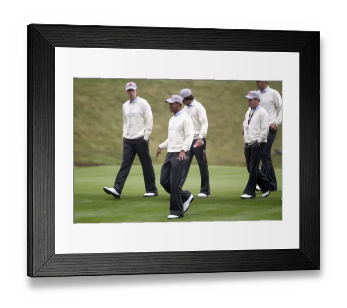 Framed Print : Tiger Woods & Team Framed Print : Tiger Woods & Team