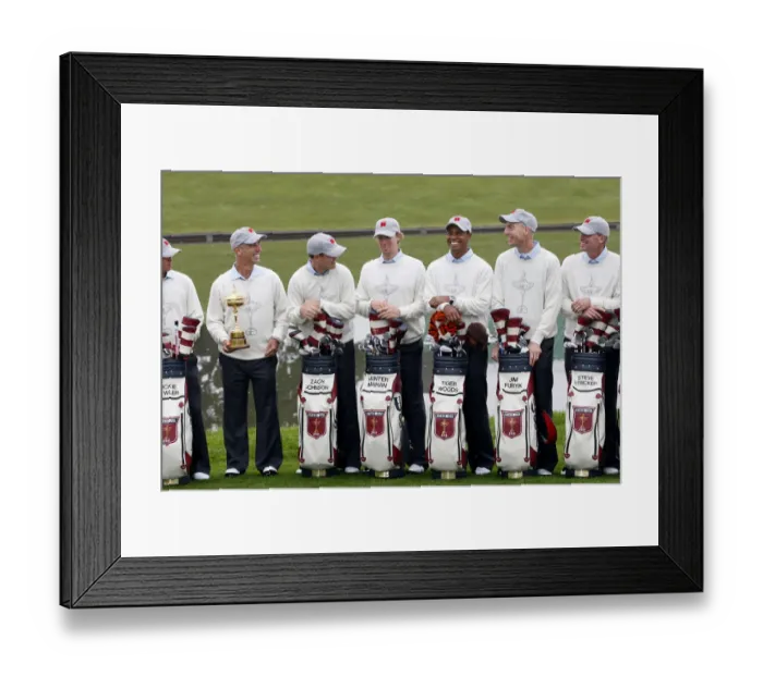 Framed Print : Tiger Woods & Team Enjoy A Joke