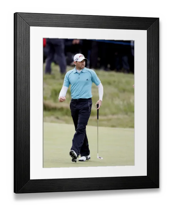 Framed Print : Sergio Garcia Makes Birdie On 16th Green