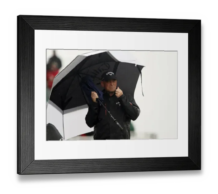 Framed Print : Thomas Bjorn Shelters From The Rain Framed Print : Thomas Bjorn Shelters From The Rain